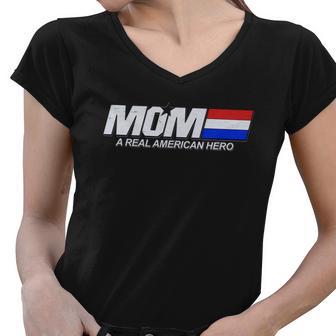 Retro 80S Mom A Real American Hero Women V-Neck T-Shirt - Monsterry UK