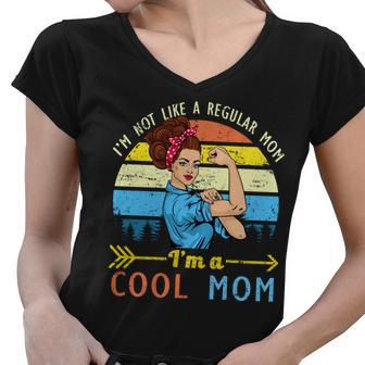 Retro Cool Mom Women V-Neck T-Shirt - Monsterry AU