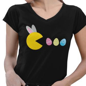 Retro Easter Egg Hunt Game Women V-Neck T-Shirt - Monsterry