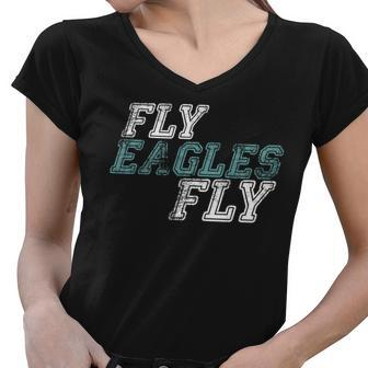 Retro Fly Eagles Fly Women V-Neck T-Shirt - Monsterry AU