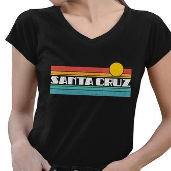 Retro Santa Cruz Strip Logo Women V-Neck T-Shirt - Monsterry DE