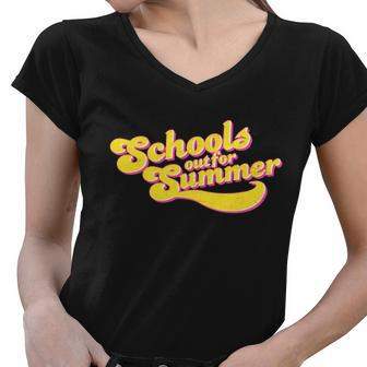 Retro Schools Out For Summer Women V-Neck T-Shirt - Monsterry AU