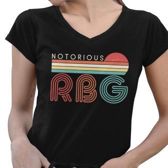 Retro Sun Notorious Rbg Ruth Bader Ginsburg Tribute Women V-Neck T-Shirt - Monsterry AU
