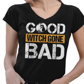 Retro Vintage Halloween Costume Good Witch Gone Bad Women V-Neck T-Shirt - Seseable