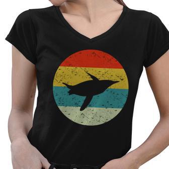 Retro Vintage Penguin V3 Women V-Neck T-Shirt - Monsterry