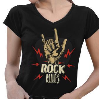 Rock And Roll Women V-Neck T-Shirt - Monsterry AU