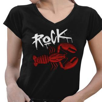 Rock Lobster Tshirt Women V-Neck T-Shirt - Monsterry