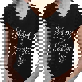 Rocking The Cheer Mom Life Great Gift Cute Cheerleader Mother Women V-Neck T-Shirt - Monsterry