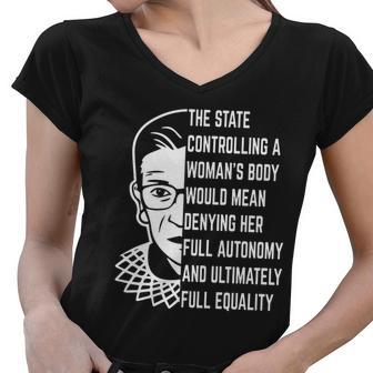 Ruth Bader Ginsburg Defend Roe V Wade Rbg Pro Choice Abortion Rights Feminism Women V-Neck T-Shirt - Monsterry AU