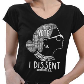 Ruth Bader Ginsburg I Dissent Notorious Rbg Tribute Quotes Tshirt Women V-Neck T-Shirt - Monsterry AU