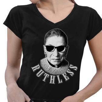 Ruthless Rbg Ganster Ruth Bader Ginsburg Tshirt Women V-Neck T-Shirt - Monsterry UK