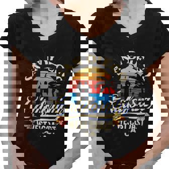 San Diego California Beach Surf Summer Vacation Vintage V3 Women V-Neck T-Shirt - Seseable