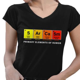 Sarcasm Primary Elements Of Humor Tshirt V2 Women V-Neck T-Shirt - Monsterry AU