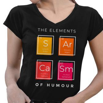 Sarcasm The Elements Of Humour Funny Women V-Neck T-Shirt - Monsterry DE