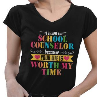 School Counselor Cute Appreciation Back To School Gift Tshirt Women V-Neck T-Shirt - Monsterry UK