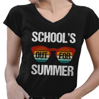Schools Out For Summer Funny Gift Women V-Neck T-Shirt - Monsterry AU