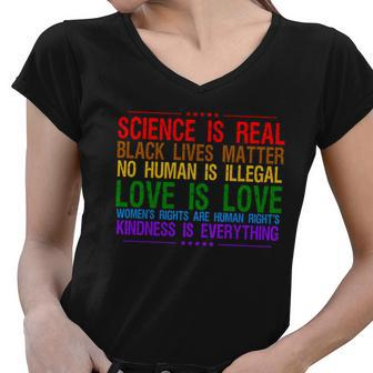 Science Is Real Women V-Neck T-Shirt - Monsterry