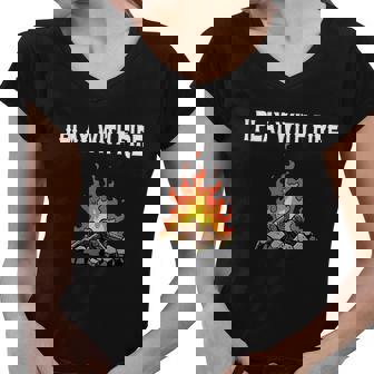 Scout Camping Outdoor Campfire Hiking Backpacking Cool Gift Graphic Design Printed Casual Daily Basic Women V-Neck T-Shirt - Thegiftio