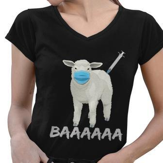 Sheep Or Sheeple Anti Vaccine And Mask Tshirt Women V-Neck T-Shirt - Monsterry UK