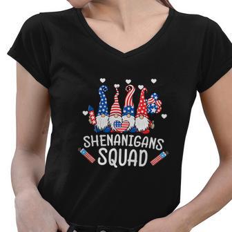 Shenanigans Squad 4Th Of July Gnomes V2 Women V-Neck T-Shirt - Monsterry UK