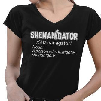 Shenanigator Funny St Patricks Day Tshirt Women V-Neck T-Shirt - Monsterry UK