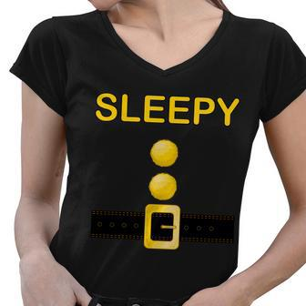 Sleepy Dwarf Costume Tshirt Women V-Neck T-Shirt - Monsterry