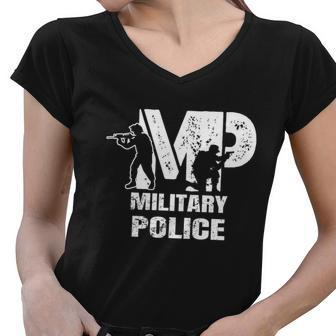 Soldier Retired Veteran Mp Military Police Policeman Funny Gift Women V-Neck T-Shirt - Monsterry