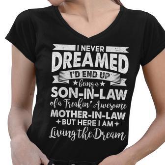 Son-In-Law Of A Freakin Awesome Mother-In Law Tshirt Women V-Neck T-Shirt - Monsterry DE