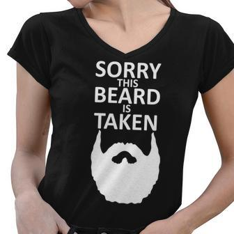 Sorry This Beard Is Taken T-Shirt Graphic Design Printed Casual Daily Basic Women V-Neck T-Shirt - Thegiftio UK