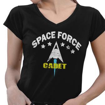 Space Force Cadet Tshirt Women V-Neck T-Shirt - Monsterry