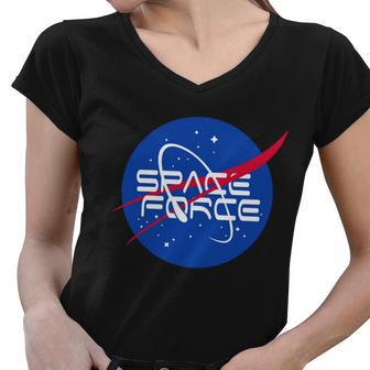 Space Force Usa United States Logo Women V-Neck T-Shirt - Monsterry