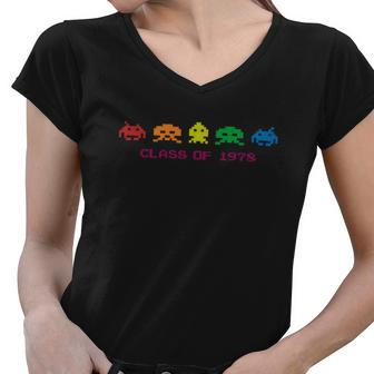 Space Invaders Class Of 1978 Tshirt Women V-Neck T-Shirt - Monsterry