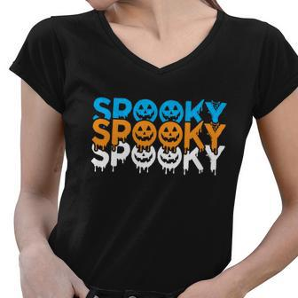 Spooky Spooky Spooky Halloween Quote V4 Women V-Neck T-Shirt - Monsterry