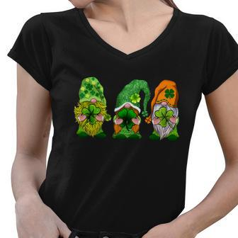 St Patricks Day St Patricks Day Gnome Irish Gnome Women V-Neck T-Shirt - Monsterry