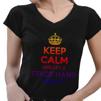 Stage Hand Gift Funny Job Title Profession Birthday Worker Gift Graphic Design Printed Casual Daily Basic Women V-Neck T-Shirt - Thegiftio UK
