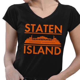 Staten Island Ferry New York Tshirt Women V-Neck T-Shirt - Monsterry UK
