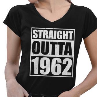 Straight Outta 1962 60Th Birthday Women V-Neck T-Shirt - Monsterry CA