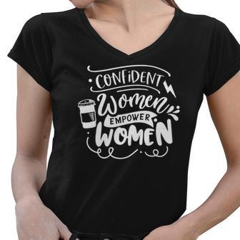 Strong Woman Confident Women Empower Women - White Women V-Neck T-Shirt - Seseable