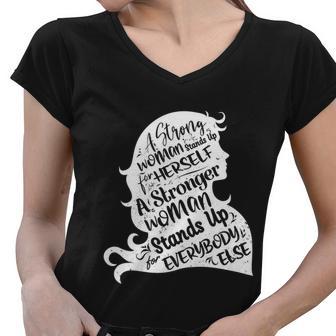 Strong Women Rights Funny Empowering Feminism Gift For Her Gift Women V-Neck T-Shirt - Monsterry AU