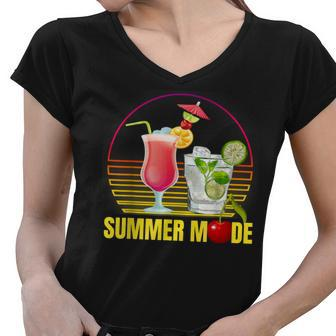 Summer Vacay Mode Cute Cocktail Beach Dreams V2 Women V-Neck T-Shirt - Seseable