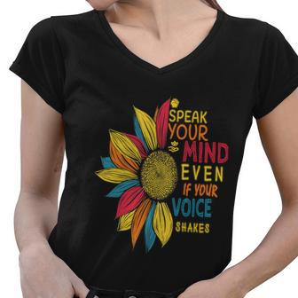 Sunflower Colorful Speak Your Mind Even If Your Voice Shakes V2 Women V-Neck T-Shirt - Monsterry CA