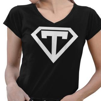 Superhero Teacher Halloween Men Women Women V-Neck T-Shirt - Thegiftio UK