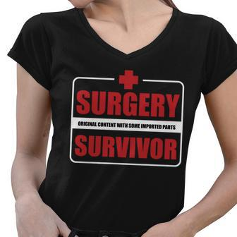 Surgery Survivor Imported Parts Tshirt Women V-Neck T-Shirt - Monsterry