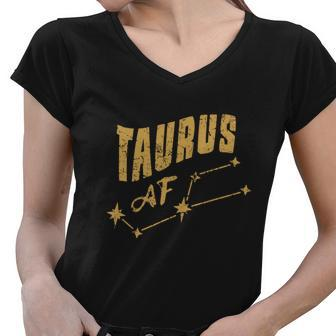 Taurus Af Taurus Birthday Stars Constellation Horoscope Graphic Design Printed Casual Daily Basic Women V-Neck T-Shirt - Thegiftio UK