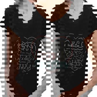 Teach Love Inspire Back To School Funny Teacher Women V-Neck T-Shirt - Monsterry