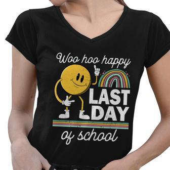 Teacher Student Graduation Woo Hoo Happy Last Day Of School Meaningful Gift Women V-Neck T-Shirt - Monsterry UK