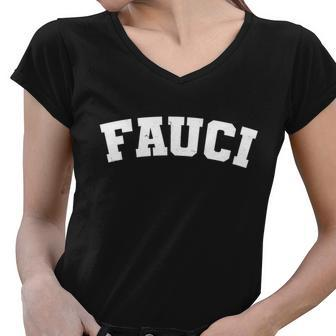 Team Dr Fauci Sporty Logo Women V-Neck T-Shirt - Monsterry UK