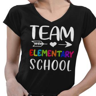 Team Elementary - Elementary Teacher Back To School Women V-Neck T-Shirt - Seseable