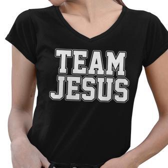 Team Jesus Tshirt V2 Women V-Neck T-Shirt - Monsterry UK