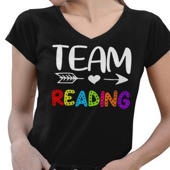 Team Reading - Reading Teacher Back To School Women V-Neck T-Shirt - Seseable